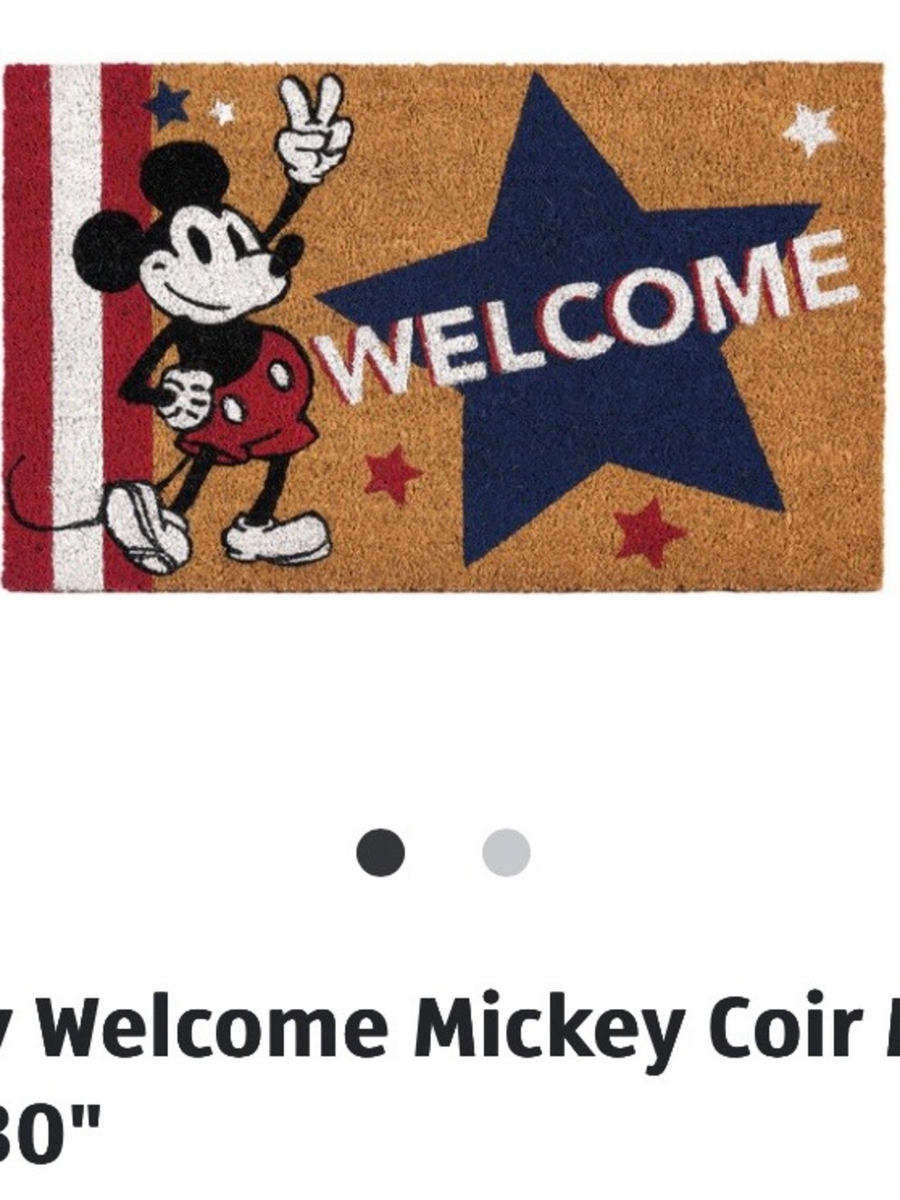Disney Mickey Mouse Tan, Red & Blue Welcome Doormat